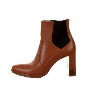 Ulla Johnson 6 Clement $645 Saddle Leather Ankle Boots Pull On Caramel Brown 36
